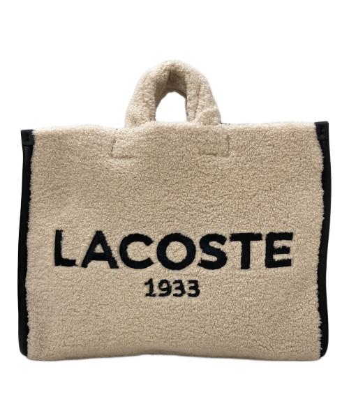 LACOSTE（ラコステ）LACOSTE (ラコステ) Heritage Seasonal Faux Fur Tote Bag アイボリーの古着・服飾アイテム