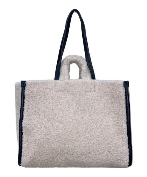 LACOSTE（ラコステ）LACOSTE (ラコステ) Heritage Seasonal Faux Fur Tote Bag アイボリーの古着・服飾アイテム