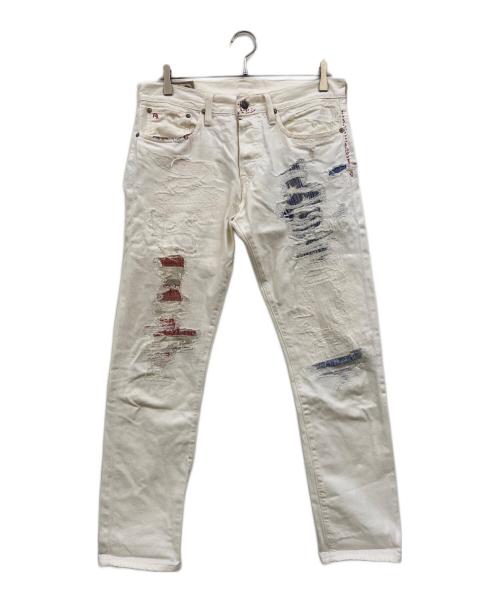 POLO RALPH LAUREN（ポロ・ラルフローレン）POLO RALPH LAUREN (ポロ・ラルフローレン) クラッシュ加工デニムパンツ ホワイト サイズ:78.5㎝(Ｗ31)の古着・服飾アイテム