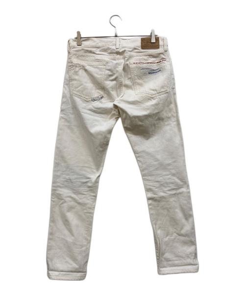 POLO RALPH LAUREN（ポロ・ラルフローレン）POLO RALPH LAUREN (ポロ・ラルフローレン) クラッシュ加工デニムパンツ ホワイト サイズ:78.5㎝(Ｗ31)の古着・服飾アイテム
