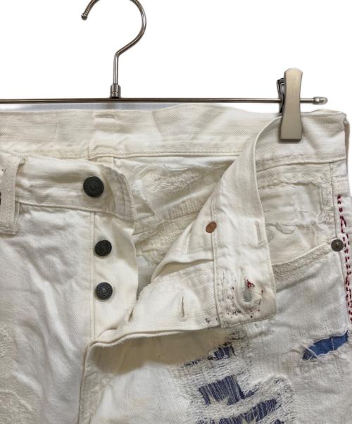 POLO RALPH LAUREN（ポロ・ラルフローレン）POLO RALPH LAUREN (ポロ・ラルフローレン) クラッシュ加工デニムパンツ ホワイト サイズ:78.5㎝(Ｗ31)の古着・服飾アイテム