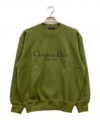 Christian Dior MONSIEURクリスチャンディオールムッシュ）の古着「90's Logo Embroidery Crewneck Elbow Patch」｜グリーン
