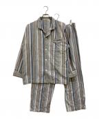 CELINEセリーヌ）の古着「馬車刺繍ロゴ ストライプパジャマセットアップ」｜ブルー