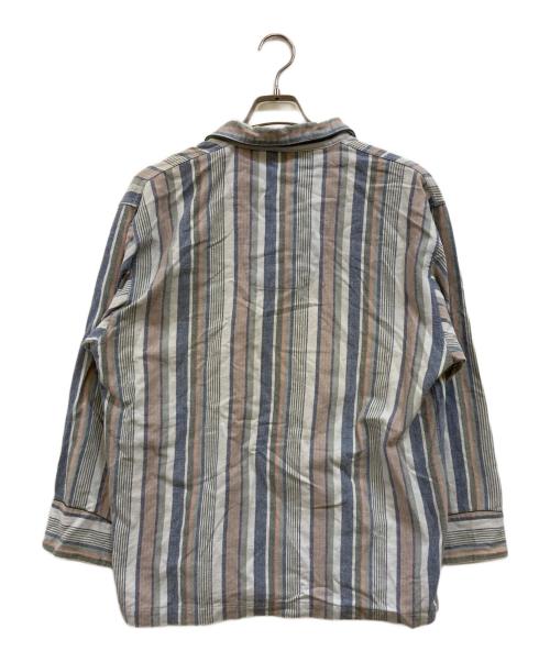 CELINE（セリーヌ）CELINE (セリーヌ) 馬車刺繍ロゴ ストライプパジャマセットアップ ブルー サイズ:Lの古着・服飾アイテム