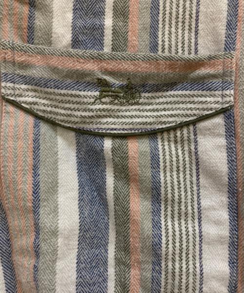 CELINE（セリーヌ）CELINE (セリーヌ) 馬車刺繍ロゴ ストライプパジャマセットアップ ブルー サイズ:Lの古着・服飾アイテム