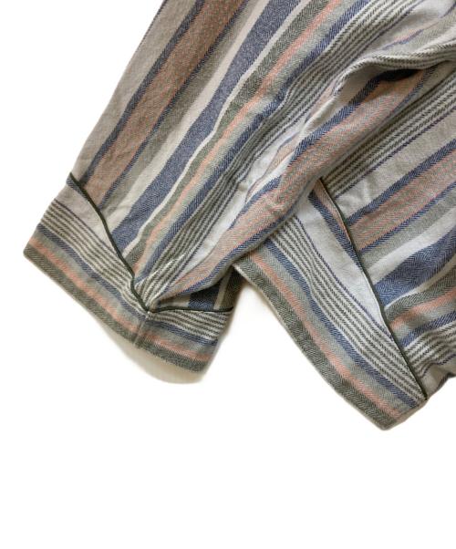 CELINE（セリーヌ）CELINE (セリーヌ) 馬車刺繍ロゴ ストライプパジャマセットアップ ブルー サイズ:Lの古着・服飾アイテム