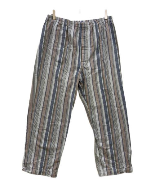 CELINE（セリーヌ）CELINE (セリーヌ) 馬車刺繍ロゴ ストライプパジャマセットアップ ブルー サイズ:Lの古着・服飾アイテム