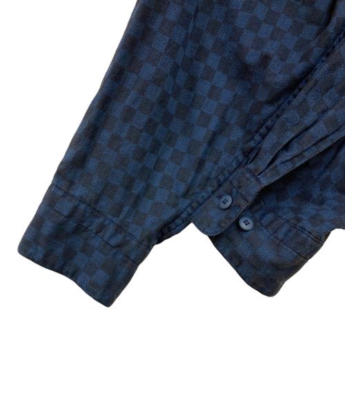 IM ISSEY MIYAKE（アイエムイッセイミヤケ）IM ISSEY MIYAKE (アイエムイッセイミヤケ) チェックワークシャツ ネイビー サイズ:Ｍの古着・服飾アイテム