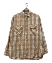 BOWWOW（バウワウ）の古着「PAINTED PAINTER FLANNEL SHIRT」｜ベージュ