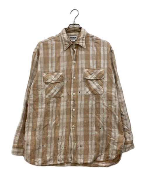 BOWWOW（バウワウ）BOWWOW (バウワウ) PAINTED PAINTER FLANNEL SHIRT ベージュ サイズ:XLの古着・服飾アイテム
