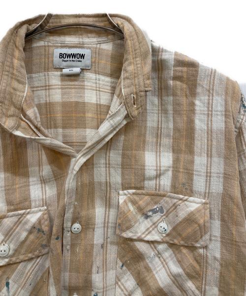BOWWOW（バウワウ）BOWWOW (バウワウ) PAINTED PAINTER FLANNEL SHIRT ベージュ サイズ:XLの古着・服飾アイテム