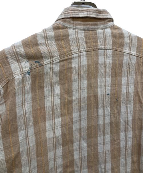 BOWWOW（バウワウ）BOWWOW (バウワウ) PAINTED PAINTER FLANNEL SHIRT ベージュ サイズ:XLの古着・服飾アイテム