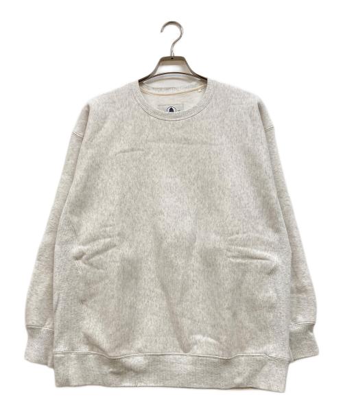 BELL STAMP WEAR（ベルスタンプウェア）BELL STAMP WEAR (ベルスタンプウェア) RIVER WAVE SWEAT CREW NECK PIGMENT DYE グレー サイズ:Lの古着・服飾アイテム