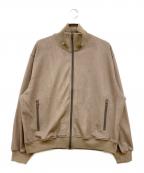 MEN'S BIGIメンズビギ）の古着「SUEDE LIKE/HOUND’S TOOTH TRACK JACKET」｜ベージュ