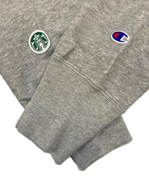 Champion（チャンピオン）Champion (チャンピオン) STARBUCKS (スターバックス) BEAMS (ビームス) リバースウィーブスウェット グレー サイズ:XLの古着・服飾アイテム