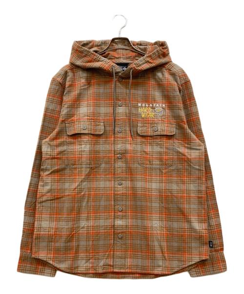 MOUNTAIN HARD WEAR（マウンテンハードウェア）MOUNTAIN HARD WEAR (マウンテンハードウェア) BEAMS (ビームス) 別注 Hood Flannel Shirt ブラウン サイズ:XLの古着・服飾アイテム