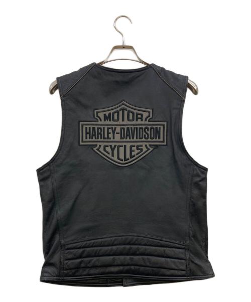 HARLEY-DAVIDSON（ハーレーダビッドソン）HARLEY-DAVIDSON (ハーレーダビッドソン) レザーベスト ブラック サイズ:Ｍの古着・服飾アイテム