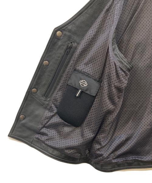 HARLEY-DAVIDSON（ハーレーダビッドソン）HARLEY-DAVIDSON (ハーレーダビッドソン) レザーベスト ブラック サイズ:Ｍの古着・服飾アイテム