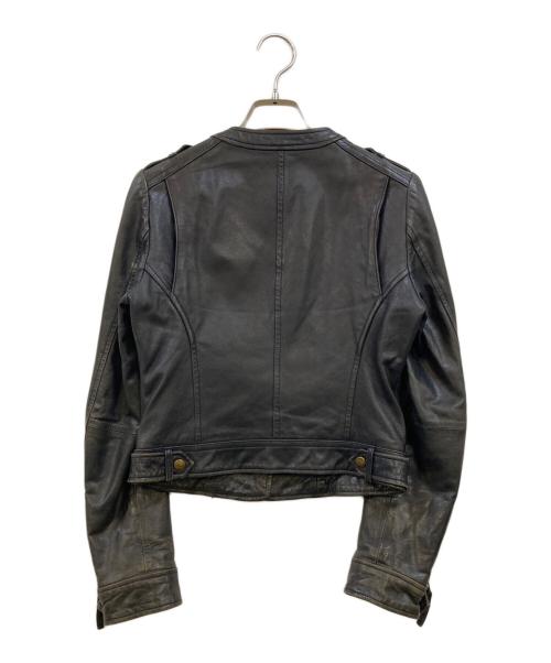 BURBERRY BLUE LABEL（バーバリーロンドンブルーレーベル）BURBERRY BLUE LABEL (バーバリーロンドンブルーレーベル) シングルレザーライーダスジャケット ブラック サイズ:38の古着・服飾アイテム