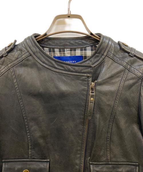 BURBERRY BLUE LABEL（バーバリーロンドンブルーレーベル）BURBERRY BLUE LABEL (バーバリーロンドンブルーレーベル) シングルレザーライーダスジャケット ブラック サイズ:38の古着・服飾アイテム