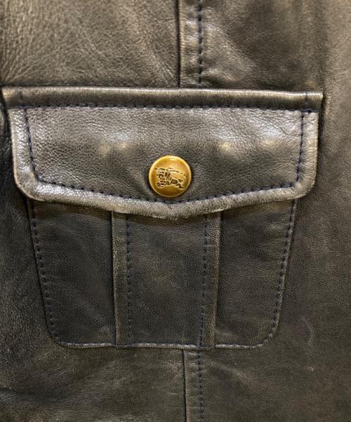 BURBERRY BLUE LABEL（バーバリーロンドンブルーレーベル）BURBERRY BLUE LABEL (バーバリーロンドンブルーレーベル) シングルレザーライーダスジャケット ブラック サイズ:38の古着・服飾アイテム