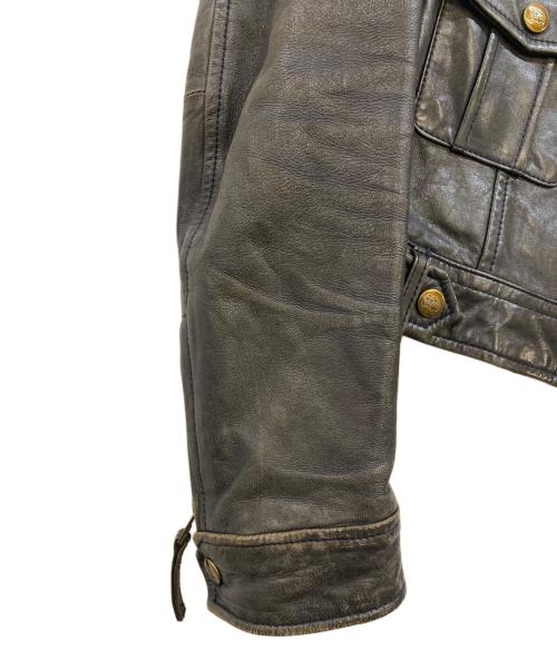 BURBERRY BLUE LABEL（バーバリーロンドンブルーレーベル）BURBERRY BLUE LABEL (バーバリーロンドンブルーレーベル) シングルレザーライーダスジャケット ブラック サイズ:38の古着・服飾アイテム