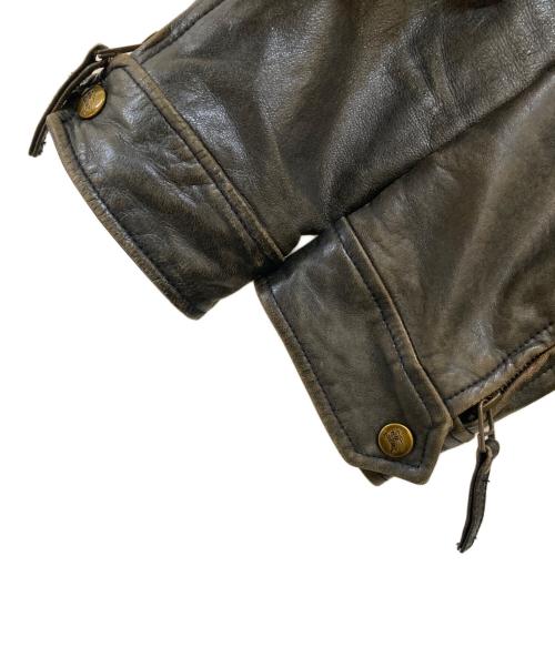 BURBERRY BLUE LABEL（バーバリーロンドンブルーレーベル）BURBERRY BLUE LABEL (バーバリーロンドンブルーレーベル) シングルレザーライーダスジャケット ブラック サイズ:38の古着・服飾アイテム