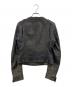 BURBERRY BLUE LABEL (バーバリーロンドンブルーレーベル) シングルレザーライーダスジャケット ブラック サイズ:38：9000円
