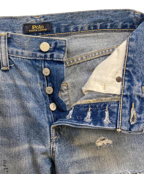 POLO RALPH LAUREN（ポロ・ラルフローレン）POLO RALPH LAUREN (ポロ・ラルフローレン) リペア加工デニムパンツ インディゴ サイズ:25の古着・服飾アイテム