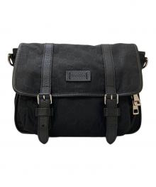 GUCCI（グッチ）の古着「GG柄 グッチシマ レザーパイピング ショルダーバッグ」｜ブラック