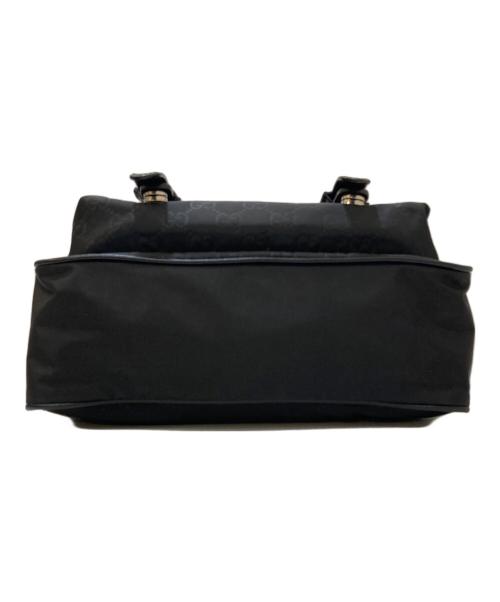 GUCCI（グッチ）GUCCI (グッチ) GG柄 グッチシマ レザーパイピング ショルダーバッグ ブラックの古着・服飾アイテム