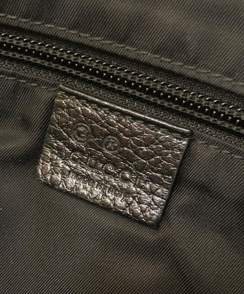 GUCCI（グッチ）GUCCI (グッチ) GG柄 グッチシマ レザーパイピング ショルダーバッグ ブラックの古着・服飾アイテム