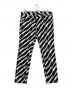 DSQUARED2ディースクエアード）の古着「ゼブラ柄デニムパンツ」｜ホワイト×ブラック