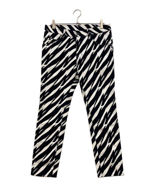 DSQUARED2（ディースクエアード）DSQUARED2 (ディースクエアード) ゼブラ柄デニムパンツ ホワイト×ブラック サイズ:48の古着・服飾アイテム