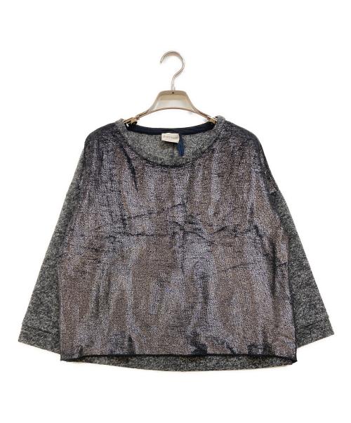 MONCLER（モンクレール）MONCLER (モンクレール) 切替フェルトニット グレー サイズ:Sの古着・服飾アイテム