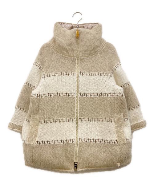 HERNO（ヘルノ）HERNO (ヘルノ) FLUFFY LINE CAPE ジャケット アイボリー サイズ:40の古着・服飾アイテム