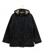 BURBERRY LONDONバーバリーロンドン）の古着「ライナーノバチェック フーデッドパファージャケット」｜ブラック