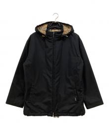 BURBERRY LONDON（バーバリーロンドン）の古着「ライナーノバチェック フーデッドパファージャケット」｜ブラック