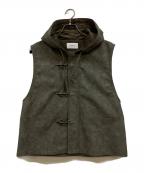 soerteソエルテ）の古着「TOTAL PATTERN MULCH HOODIE VEST」｜グレー