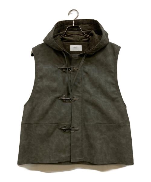soerte（ソエルテ）soerte (ソエルテ) TOTAL PATTERN MULCH HOODIE VEST グレー サイズ:3の古着・服飾アイテム