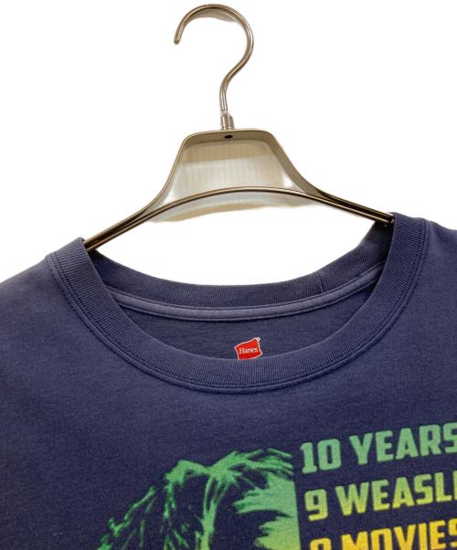 Hanes（ヘインズ）Hanes (ヘインズ) プリントTシャツ ネイビー サイズ:2XLの古着・服飾アイテム
