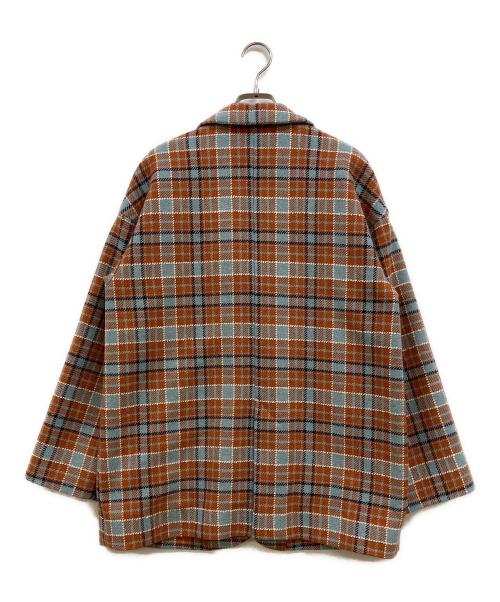 l'atelier du savon（アトリエドゥサボン）l'atelier du savon (アトリエドゥサボン) チェックウール テーラードジャケット ブラウン サイズ:Freeの古着・服飾アイテム