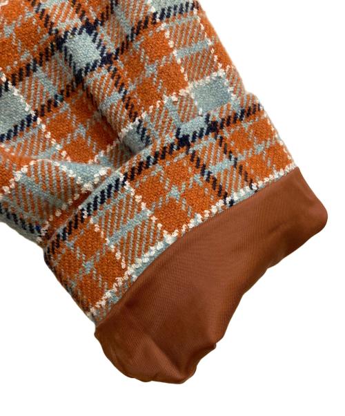 l'atelier du savon（アトリエドゥサボン）l'atelier du savon (アトリエドゥサボン) チェックウール テーラードジャケット ブラウン サイズ:Freeの古着・服飾アイテム