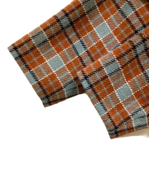 l'atelier du savon（アトリエドゥサボン）l'atelier du savon (アトリエドゥサボン) チェックウール テーラードジャケット ブラウン サイズ:Freeの古着・服飾アイテム