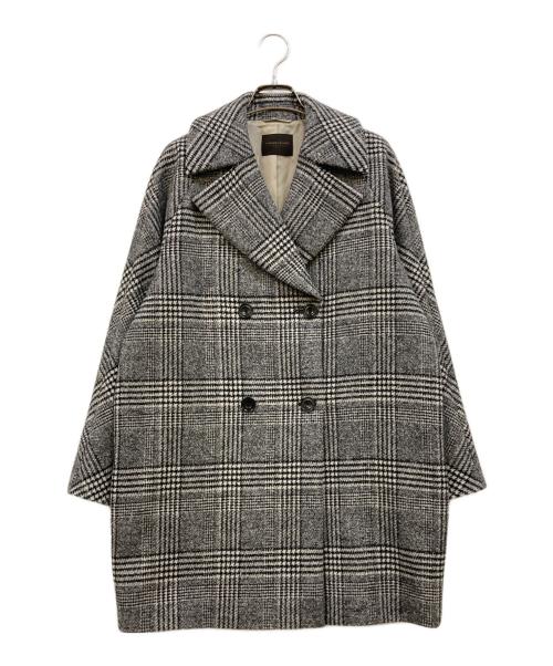 TOMORROW LAND collection（トゥモローランドコレクション）TOMORROW LAND collection (トゥモローランドコレクション) ブロークングレンチェック ダブルブレストコート グレー サイズ:Sの古着・服飾アイテム