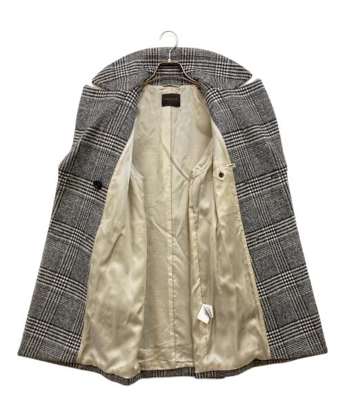 TOMORROW LAND collection（トゥモローランドコレクション）TOMORROW LAND collection (トゥモローランドコレクション) ブロークングレンチェック ダブルブレストコート グレー サイズ:Sの古着・服飾アイテム