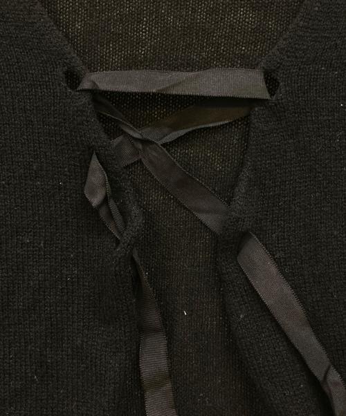 GUCCI（グッチ）GUCCI (グッチ) リボンカシミヤカーディガン ブラック サイズ:Mの古着・服飾アイテム