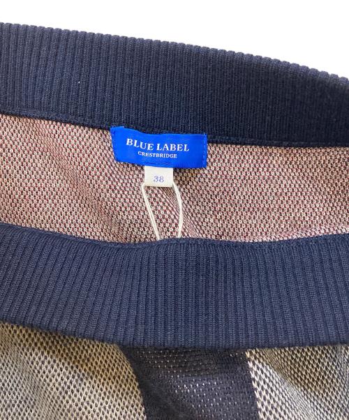 BLUE LABEL CRESTBRIDGE（ブルーレーベルクレストブリッジ）BLUE LABEL CRESTBRIDGE (ブルーレーベルクレストブリッジ) チェックニットスカート ベージュ×ネイビー サイズ:38の古着・服飾アイテム