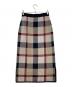 BLUE LABEL CRESTBRIDGE (ブルーレーベルクレストブリッジ) チェックニットスカート ベージュ×ネイビー サイズ:38：8000円