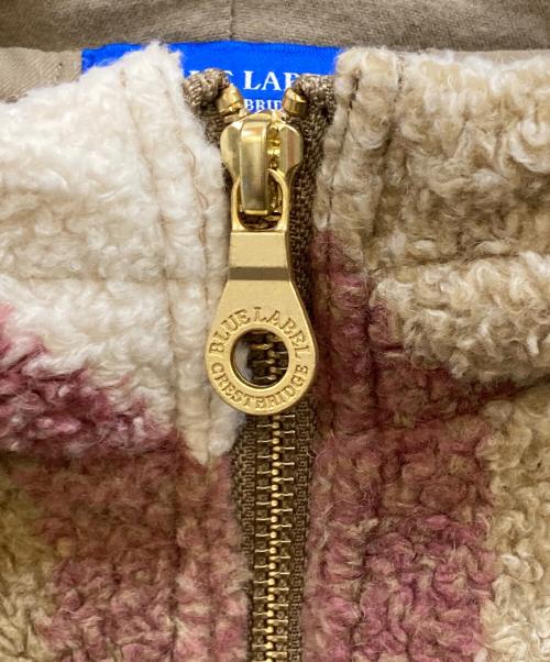 BLUE LABEL CRESTBRIDGE（ブルーレーベルクレストブリッジ）BLUE LABEL CRESTBRIDGE (ブルーレーベルクレストブリッジ) チェックフリースジャケット ピンク サイズ:38の古着・服飾アイテム
